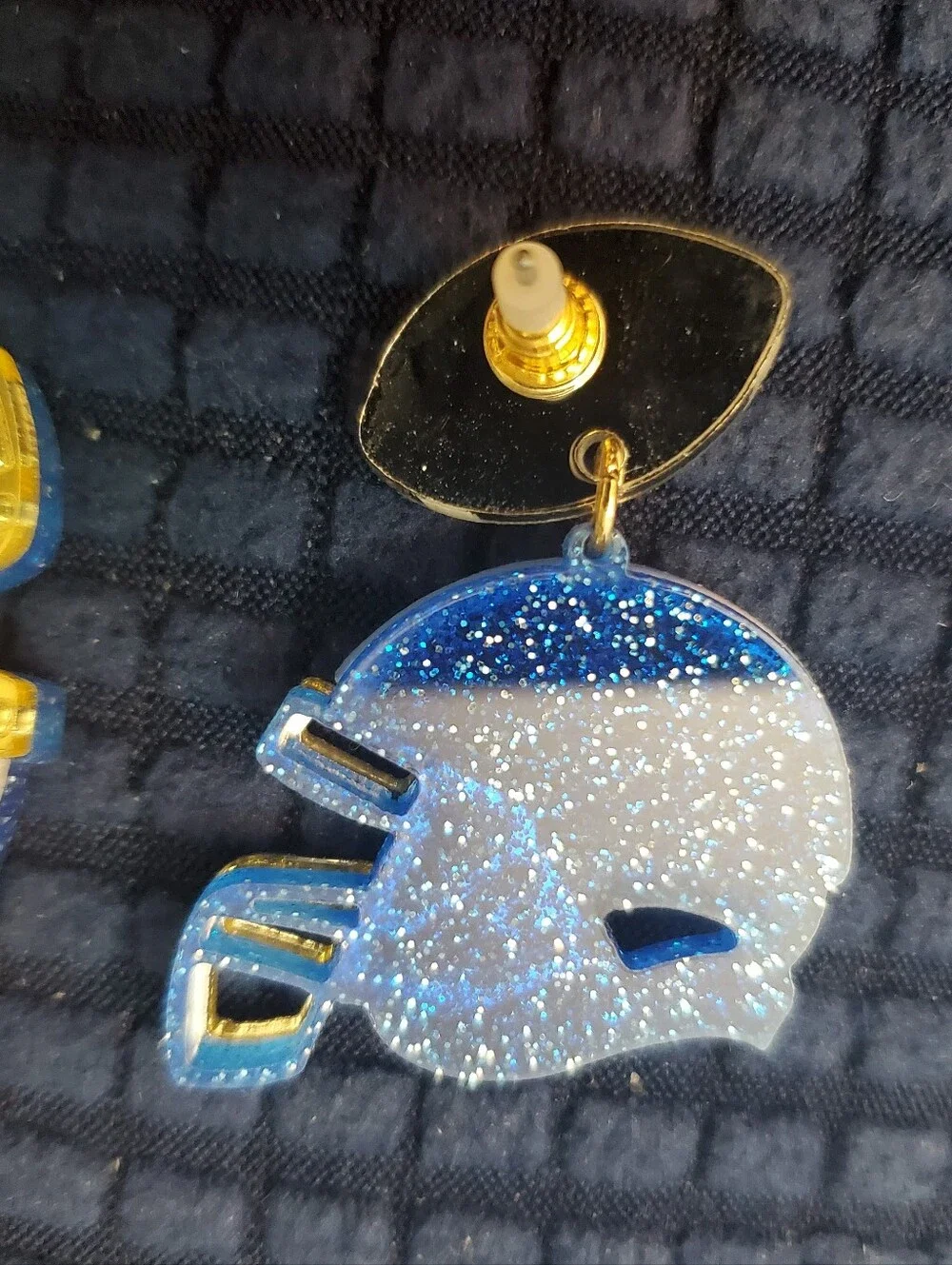 **SALE** Blue Football Helmet Earrings